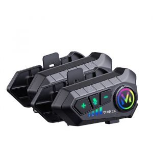 Casque de Moto Bluetooth avec Intercom Connectivité Sans Fil Design Étanche 2PCS YP10