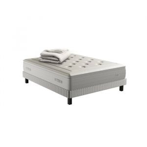 Ensemble REFLEXION 140X190 - SIMMONS - matelas H33 ressort ensach&eacute;s ferme sommier + COUETTE