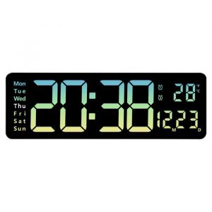 Horloge Numérique Murale Grande avecHorloge Digitale Led à Luminosité Réglable bleu