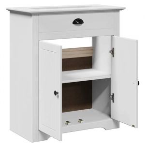 Soldes Printemps Armoire de lavabo de salle de bain - SOLOMOON - Meuble wc - BODO blanc 70x35x80 cm SSS1802