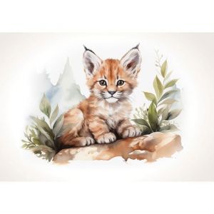 Papier Peint Photo INTISS&Eacute;-400x280cm 8 l&eacute;s-(C15224)-B&Eacute;B&Eacute; LYNX-Mural Poster G&eacute;ant XXL-Chat Animaux Chambre denfants