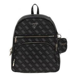 GUESS Sac à dos noir gris pour femme Power Play Tech Backpack Dark Black Logo L 270609