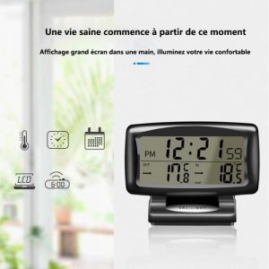 Horloge électronique de voiture à double température interne et externe électronique montre thermomètre de voiture veilleuse