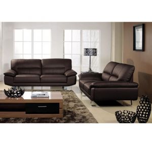 Canap&eacute; dangle en tissu gauche CHANTEL - Bleu fonc&eacute;