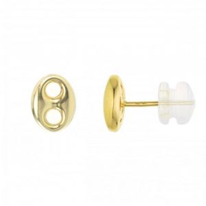 Boucles dOreilles Or Jaune - Grain de Café - LATELIER DAZUR - Clou - Puce