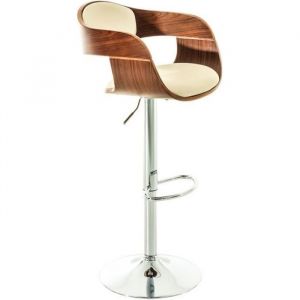 Tabouret de Bar Bryan Similicuir R&eacute;glable en Hauteur - Chaise Haute de Cuisine avec Dossier Accoudoirs Repose-Pied Chaise Pivotante