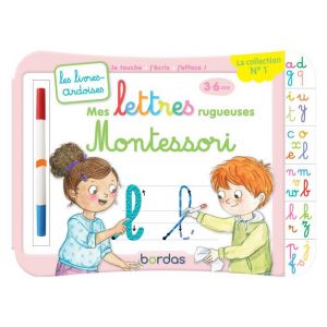 Livre - les livres-ardoises   mes lettres rugueuses Montessori   3/6 ans