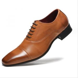 Richelieu Homme Chaussure en Cuir d’Affaires Ville Marron