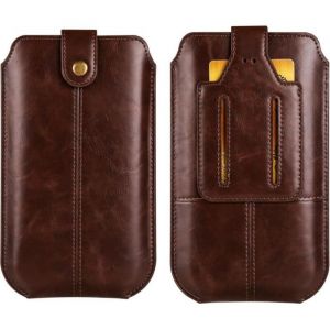Etui de Ceinture pour Telephone Portable Cuir Pochette T&eacute;l&eacute;phone Holster Cuir Sacoche Ceinture Homme Taille Sac Banane Sport Por