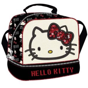 Sac goûter - Hello Kitty - Strass - Noir - 21 cm - Enfant - Synthétique