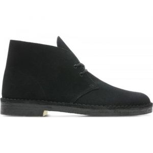 Bottines Homme - Clarks - Desert Boot Noir - Tige en cuir souple - Semelle de cr&ecirc;pe