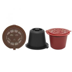 3Pi&egrave;Ces Capsule Expresso R&eacute;Utilisable Rechargeable pour Machine &agrave; Caf&eacute; Nespresso Capsule R&eacute;Utilisable FILTRE A CAFE PERMANENT