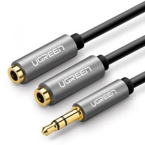 Câble audio - Ugreen - 10532 - 35mm Mâle - 2 x 35mm Femelle - 02 m Noir