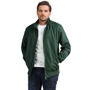 Allthemen Blouson Homme Léger Col Montant Jacket Militaire Chaud Veste Casual Veste Vert