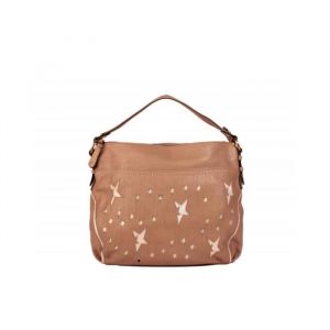 Sac - Thierry Mugler - Etoile 3 - Taupe - Cuir texturé - Zippé - Femme