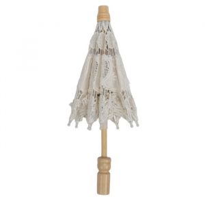 Parapluie de mariage en dentelle - OMABETA - Pliable - Blanc - Ergonomique - Décoratif