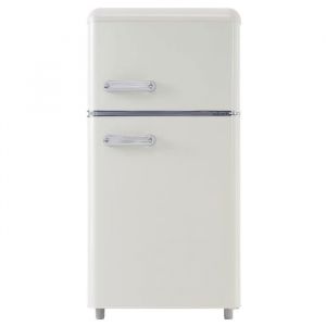 RéFrigéRateur RéTro 50*51*958cm RéFrigéRateur-CongéLateur Combiné Porte Double Volume Total 72 Litres 120 Kwh/An LumièRe