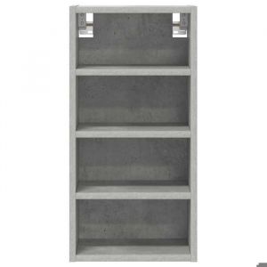 Caisson haut cuisine Gris - LEMON&reg; Vitrine suspendue Riga - avec rangement - gris b&eacute;ton - 30x295x60cm - Bois ding&eacute;nierie 136 Sol