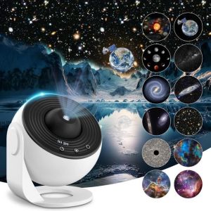 Projecteur détoiles de Planétarium Projecteur de Galaxie Plafond Galaxy Veilleuse Ciel étoilé projecteur Réaliste avec 12 Disques