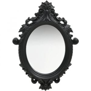 Miroir Mural Style Chateau 56x76 CM Noir Miroir Bois Miroir Mural Ovale Miroir Baroque Miroir Vintage Miroir Art Deco Décorati[684]