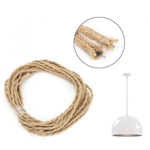 Alomejor Fil électrique Corde de chanvre vintage paire torsadée câble électrique cordon câble accessoires de bricolage pour