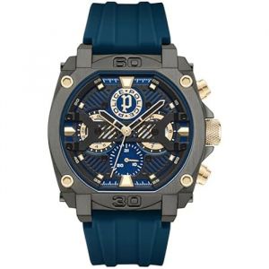 Montre - POLICE - Norwood PEWGQ0040001 - Bracelet silicone bleu - Boîtier acier inox - Étanche 50m