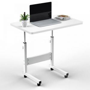 MIPAN.80x40cm Table Informatique Mobile &agrave; Roulettes  - Bureau Assis Debout R&eacute;glable en Hauteur -  Pour Salon Chambre - Style 2