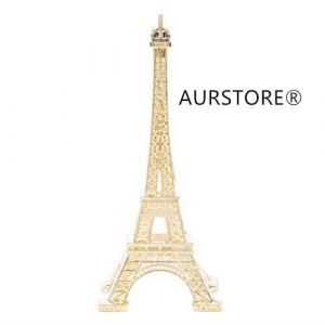 AURSTORE®-Souvenirs de France - Tour Eiffel Miniature Métal - Couleur :  Dore - Taille : 25cm