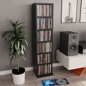 Armoire multimédiaArmoire de rangement pour CD Media Tower étagère bibliothèque Armoire à CD noir 21x20x88 cm A393