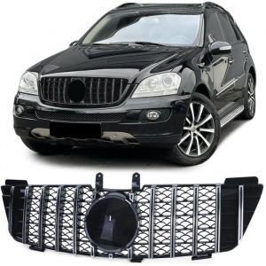 CALANDRE NOIR ET CHROME LOOK GT MERCEDES ML W164 PHASE 1 DE 05/2005 A 04/2008
