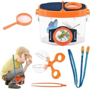Bo&icirc;te dObservation des Insectes - ZGEER - Avec Pince &agrave; &Eacute;piler et Loupe - PVC Durable - Pour Enfants 3+ Ans