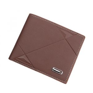 Portefeuille Homme en PU CuirTri-pli Portefeuille avec un Porte-monnaie ZippéCafé clair