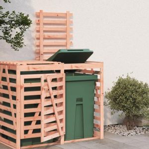 Cache Poubelle/ Extension dabri de poubelle sur roulettes - VIDAXL - bois Douglas massif CC4841919