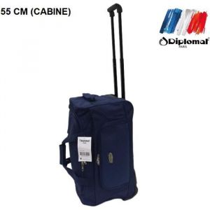 Sac de voyage - Diplomat - 55 cm - Bleu - 2 roulettes - Trolley ajustable