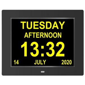 Réveil pour personnes âgées et malvoyantes horloge avec date non abrégée adaptée aux patients Alzheimer (8)