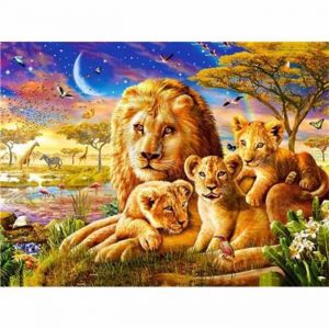 Bimkole 5D DIY Diamond Painting Kits Lion Broderie Diamant Kits De Broderie Au Point De Croix Décor à La Maison 30X40cm