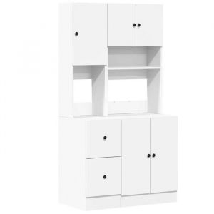 Automne/hiverArmoire de cuisine - Armoire bas de cuisine Colonne cuisine - blanc 95x50x180 cm bois ding&eacute;nierie1242365