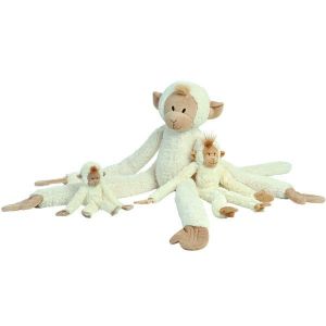 Peluche g&eacute;ante - Singe suspendu - HAPPY HORSE - 90 cm - Blanc