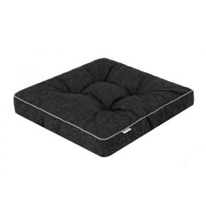 Bjird - Coussin de chaise de jardin 49x47 cm Noir - Coussin pour fauteuils de jardin lin synthétique Fabriqué en UE