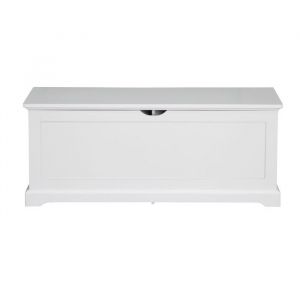 Banc &agrave; chaussures blanc 112x40x45cm coffre rangement MDF laqu&eacute; abattant meuble entr&eacute;e chambre meuble de rangement