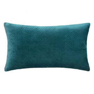 Coussin D&eacute;co en Velours Dolce 38x58cm Bleu Canard