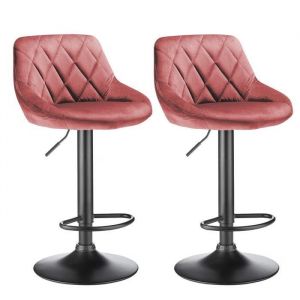 BLGUNSAV Lot de 2 - Dessus de tabouret en polaire - Tabouret de bar Spoon - Rose - Hauteur dassise : 63 - 83 cm.