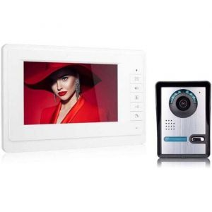 Visiophone Connect&eacute; Kit Interphone Vid&eacute;o Filaire avec&eacute;cran Couleur 7Portier Vid&eacute;o pour Une FamillePlatine de Rue Sonnette de