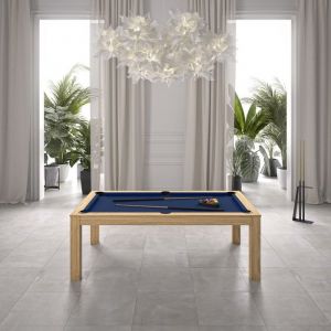 Ren&eacute; Pierre - Table billard convertible Ren&eacute; Pierre Dolmen Ch&ecirc;ne - Couleur du tapis:Bleu accessoires offerts:1 jeu de billes Am&eacute;ric