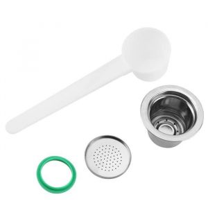 Capsule de café réutilisable rechargeable dacier inoxydable compatible pour la machine de café de Nespresso