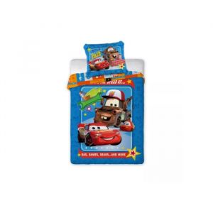 Parure lit Housse de couette r&eacute;versible DISNEY CARS 100x135cm 100% Coton