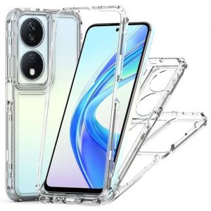 Coque pour Honor 90 Smart et Honor X7b - housse etui silicone gel fine 360 integrale (avant et arriere) + film ecran - TRANSPARENT