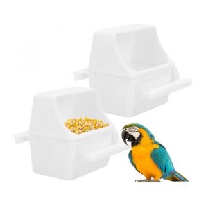 Mangeoire Oiseaux - Anti-Gaspillage - 2 Pièces - ABS - Intérieur/Extérieur - 9x75x55 cm