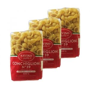Savino Pasta - Lot 3x P&acirc;tes Conchiglioni n&deg;39  - Savino Pasta - paquet 500g