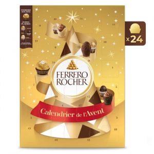 Ferrero Rocher Calendrier de l&rsquo;Avent &ndash; Assortiment de 24 Chocolats au Lait Blanc et Noir et au C&oelig;ur Fondant Noisette &ndash; 258 g